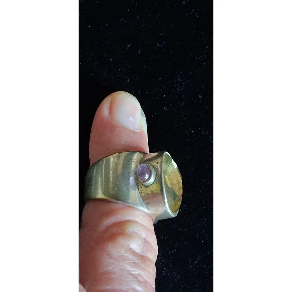 925 WHITNEY KELLY amethyst & Citrine Size 7 Sterling Silver Ring